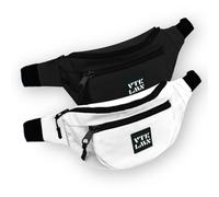 Vatkalimon - Riñonera unisex para exteriores, deportes, caminar, 2 unidades, Negro, blanco, Talla única