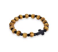 VATOPEDI MONASTERY Pulsera de Cuentas de Madera del Monte Athos - Pulsera de oración Hecha a Mano en boj y Haya, Pulsera Espiritual Cristiana ortodoxa para Uso Diario y devoción