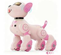 VATOS Control Remoto Perro Robot Juguete para Niños, voz de 2.4 GHz con sensores táctiles interactivos, más de 20 respuestas, modo de programa, juguete robótico STEM para niños niñas mayores de 3 años