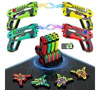 Vatos Juego de Pistolas Recargables Laser Tag Pack de 4 Jugadores Laser Tag con Chalecos | Juego de Pistolas infrarrojas para niños Adolescentes Adultos Actividad Exterior Interior
