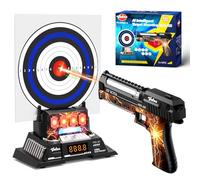 VATOS Juego de Tiro Electrónico Inteligente con Base de Puntuación Automática y Pistola Láser Recargable, Feedback de Voz en Tiempo Real, Juguete Interior/Exterior para Adolescentes, Adultos