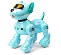 VATOS Nuevo Perro Robot de Control Remoto para Niños, Cachorro Robótico Inteligente Programable con 17 Funciones Interactivas, Canta, Baila, Camina, Juguete Robot para Niñas de 3 a 8 Niños, Azul
