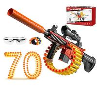 VATOS Pistolas de juguete Sniper Blaster con modo de lanzamiento y cadena (24-dardo clip), espuma manual Blaster, 70 dardos, regalo para niños 6-8 años, Rojo