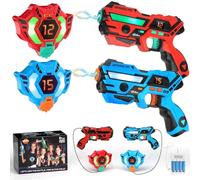 VATOS Recargable Laser Tag Set 2 Packs - En Tiempo Real de Datos Sync Infrarrojos Laser Tag Sets, 2 Jugador Lazer Tag Juego de Disparos para Niños Adolescentes Edad 6-12 años