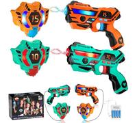 VATOS Recargable Laser Tag Set 2 Packs - En Tiempo Real de Datos Sync Infrarrojos Laser Tag Sets, 2 Jugador Lazer Tag Juego de Disparos para Niños Adolescentes Edad 6-12 años