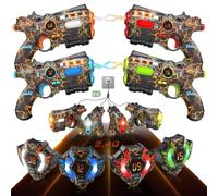 VATOS Recargable Laser Tag Set de 4 Jugadores - 2.4GHz Datos Totalmente Sync 4 Pistola y 4 Sensores Chaleco,Cool Cumpleaños Juguetes e Ideas Laser Tag Pistola para Niños Adolescentes Adultos