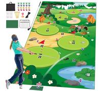 VATOS Tapete de Juego de Golf Con Palo - Práctica y Entrenamiento Para Interiores y Exteriores - Para Niños, Adultos, Familia - Incluye 20 Pelotas
