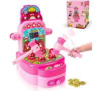 VATOS Whack Game Mole Mini juego electrónico, 2 martillos, juguetes para niños pequeños para 3, 4, 5, 6, 7 y 8 años, juguete interactivo para niños y niñas Rosa