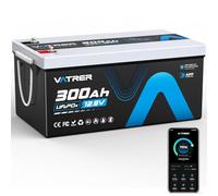 VATRER POWER 12V 300Ah Bluetooth Batería Litio LiFePO4 con 200A BMS Batería Recargable 3840W más de 5000 Ciclos Profundos para RV, Barco, Casa, Aplicación Fuera Red Camper, Sistema Solar
