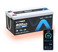 VATRER POWER Batería LiFePO4 25,6V 200Ah Autocalentable Bluetooth | BMS Inteligente 200A·5120Wh Energía Útil·5000+ Ciclos·Motor Eléctrico,Autocaravana & Sistema Solar