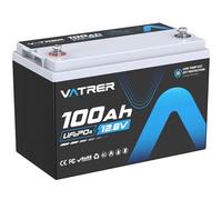 VATRER POWER Batería Litio 12V 100Ah Batería LiFePO4 con 100A BMS Batería Recargable 1280W más de 5000 Ciclos Profundos para RV, Barco, Casa, Camper, Sistema Solar, Caravana, Aplicación Fuera Red