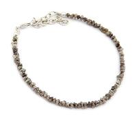 Vatslacreations Pulsera de diamantes en bruto natural, pulsera de diamantes crudos con cuentas multicolor, pulsera de diamantes para mujer, pulsera de plata de ley 925, pulsera de diamantes en bruto,