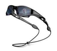 VATTER Gafas de sol deportivas polarizadas para niños y niñas, protección UV400, marco flexible con correa, para exteriores y jóvenes, Negro/Negro, no