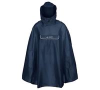 VAUDE Valdipino Poncho impermeable para bicicleta de poliéster reciclado, resistente al viento, reflectante, con capucha y bolsillo frontal, 85 cm de longitud
