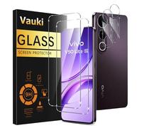Vauki 2 x Protector Pantalla para Vivo V50 Lite 4G/ 5G y 2 x Cristal Vidrio Templado Protector de Lente de Cámara 9H HD Transparente Completa Antiarañazos Protector Cristal Templado