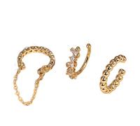 Vauki 3 Piezas Ear Cuff Oro, Abrazadera Para Oreja Para Mujer, Mujere Pendientes Falsos Oreja Ajustables, Pendientes Clip, Falsos Helix Cartílago, Hipoalergénicos, Helix Ear Cuff Para Mujer