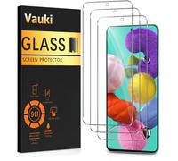 Vauki 3 Piezas Protector Pantalla para Samsung Galaxy A51 6,5",Cristal Templado, Dureza 9H, Ultra Transparente, Anti Arañazos, Sin Burbujas,Ultra Resistente, Clear