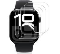 Vauki 4 Pack Protector Pantalla para Apple Watch Series 10 46mm Cristal Templado,Resistente a los Arañazos,Película de TPU Suave Film HD Transparente Sin Burbujas Vidrio Templado