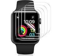 Vauki 4 Pack Protector Pantalla para Apple Watch Series 3/2/1 42mm Cristal Templado,Resistente a los Arañazos,Película de TPU Suave Film HD Transparente Sin Burbujas Vidrio Templado