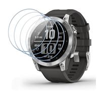 Vauki 4 Piezas Protector Pantalla para Garmin Fenix 7 47mm/7 Solar/Fenix 7 Sapphire Solar Cristal Templado, Dureza 9H Vidrio Proteccion, Sin Burbujas AntiarañAzos Sensible Al Tacto Screen Protetcor
