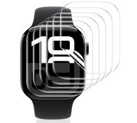 Vauki 6 Pack Protector Pantalla para Apple Watch Series 10 46mm Cristal Templado,Resistente a los Arañazos,Película de TPU Suave Film HD Transparente Sin Burbujas Vidrio Templado
