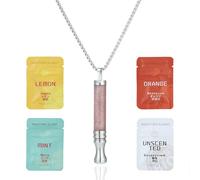 Vauki - Collar de respiración para aliviar la ansiedad con filtro de resistencia, collar de acero inoxidable para mujer, hombre, cadena de plena conciencia para aliviar el estrés meditación y