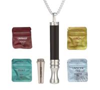 Vauki Collar de Respiración para Aliviar la Ansiedad con Filtro de Resistencia, Collar de Acero Inoxidable para Mujer y Hombre, Cadena de Plena Conciencia para Aliviar el Estrés, Meditación y