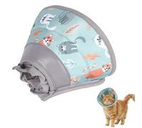 Vauki - Collerette de gato anti lamiendo, antideslizante, suave y ajustable, para gatos, plegable para uso después de la cirugía, collar Isabel versátil, apto para gatos y perros pequeños