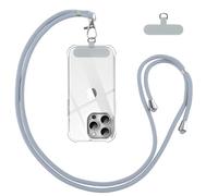 Vauki Cordón para Teléfono Cadena Universal con Parche, Colgar Teléfono con Correa Móvil en Cuello Ajustable Cuerda para la Mayoría de los Smartphone para iPhone Samsung Huawei Redmi OnePlus, Gris