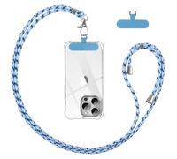 Vauki Cordón para Teléfono Cadena Universal con Parche, Colgar Teléfono con Correa Móvil en Cuello Ajustable Cuerda para la Mayoría de los Smartphone para iPhone Samsung Huawei Redmi OnePlus, Azul 01