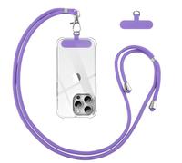 Vauki Cordón para Teléfono Cadena Universal con Parche, Colgar Teléfono con Correa Móvil en Cuello Ajustable Cuerda para la Mayoría de los Smartphone para iPhone Samsung Huawei Redmi OnePlus, Morado