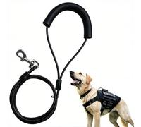 Vauki Correa de 150 cm para perros grandes, color negro, resistente a mordeduras, una correa con mango de goma que evita cortes en las manos, correa para perros medianos y grandes