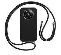 Vauki Funda con Cuerda para 5G Realme 12 Carcasa con Correa Colgante Ajustable Collar, Suave Silicona TPU Case Anti-Choque con Cuello Cadena Cordón Ultrafina Caso para 5G Realme 12-Negro