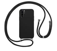 Vauki Funda con Cuerda para Huawei P30 Pro Carcasa con Correa Colgante Ajustable Collar, Suave Silicona TPU Case Anti-Choque con Cuello Cadena Cordón Ultrafina Caso para Huawei P30 Pro-Negro