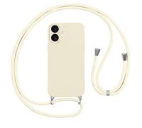 Vauki Funda con Cuerda para iPhone 17 Carcasa con Correa Colgante Ajustable Collar,Suave TPU Case Anti-Choque con Cuello Cadena Cordón Ultrafina Caso para iPhone 17 6.3"-Beige