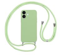 Vauki Funda con Cuerda para iPhone 17 Carcasa con Correa Colgante Ajustable Collar,Suave TPU Case Anti-Choque con Cuello Cadena Cordón Ultrafina Caso para iPhone 17 6.3"-Verde