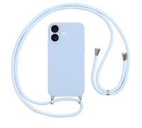 Vauki Funda con Cuerda para iPhone 17 Carcasa con Correa Colgante Ajustable Collar,Suave TPU Case Anti-Choque con Cuello Cadena Cordón Ultrafina Caso para iPhone 17 6.3"-Azul