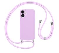 Vauki Funda con Cuerda para iPhone 17 Carcasa con Correa Colgante Ajustable Collar,Suave TPU Case Anti-Choque con Cuello Cadena Cordón Ultrafina Caso para iPhone 17 6.3"-Morado