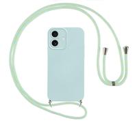 Vauki Funda con Cuerda para iPhone 17,Mate Silicona Carcasa con Cordón Correa Colgante Ajustable Collar Correa Teléfono Trasero a Prueba de Golpes Case Cover,Negro