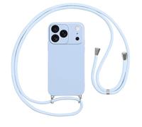 Vauki Funda con Cuerda para iPhone 17 Pro Carcasa con Correa Colgante Ajustable Collar,Suave TPU Case Anti-Choque con Cuello Cadena Cordón Ultrafina Caso para iPhone 17 Pro 6.3"-Azul