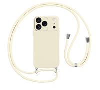 Vauki Funda con Cuerda para iPhone 17 Pro Carcasa con Correa Colgante Ajustable Collar,Suave TPU Case Anti-Choque con Cuello Cadena Cordón Ultrafina Caso para iPhone 17 Pro 6.3"-Beige