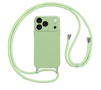 Vauki Funda con Cuerda para iPhone 17 Pro MAX Carcasa con Correa Colgante Ajustable Collar,Suave TPU Case Anti-Choque con Cuello Cadena Cordón Ultrafina Caso para iPhone 17 Pro MAX 6.9"-Verde