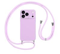 Vauki Funda con Cuerda para iPhone 17 Pro MAX Carcasa con Correa Colgante Ajustable Collar,Suave TPU Case Anti-Choque con Cuello Cadena Cordón Ultrafina Caso para iPhone 17 Pro MAX 6.9"-Morado