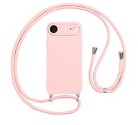 Vauki Funda con Cuerda para iPhone Air Carcasa con Correa Colgante Ajustable Collar,Suave TPU Case Anti-Choque con Cuello Cadena Cordón Ultrafina Caso para iPhone 17 Air 6.5"-Rosa