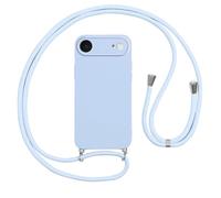 Vauki Funda con Cuerda para iPhone Air Carcasa con Correa Colgante Ajustable Collar,Suave TPU Case Anti-Choque con Cuello Cadena Cordón Ultrafina Caso para iPhone 17 Air 6.5"-Azul
