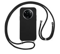 Vauki Funda con Cuerda para Realme 14 Pro Plus Carcasa con Correa Colgante Ajustable Collar, Suave Silicona TPU Case Anti-Choque con Cuello Cadena Cordón Ultrafina Caso para Realme 14 Pro Plus-Negro