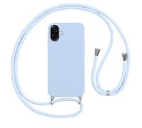 Vauki Funda con Cuerda para Samsung Galaxy A07 4G Carcasa con Correa Colgante Ajustable Collar, Suave Silicona TPU Case Anti-Choque con Cuello Cadena Cordón Ultrafina Caso para Samsung A07 4G-Azul