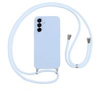 Vauki Funda con Cuerda para Samsung Galaxy A17 Carcasa con Correa Colgante Ajustable Collar, Suave Silicona TPU Case Anti-Choque con Cuello Cadena Cordón Ultrafina Caso para SamsungA17-Azul
