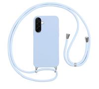 Vauki Funda con Cuerda para Samsung Galaxy A37 Carcasa con Correa Colgante Ajustable Collar, Suave Silicona TPU Case Anti-Choque con Cuello Cadena Cordón Ultrafina Caso para Samsung A37-Azul