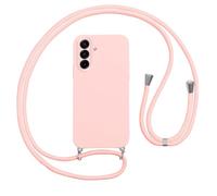 Vauki Funda con Cuerda para Samsung Galaxy S25 FE Carcasa con Correa Colgante Ajustable Collar, Suave Silicona TPU Case Anti-Choque con Cuello Cadena Cordón Ultrafina Caso para SamsungS25 FE-Rosa